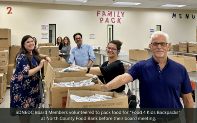 North County Food Bank Hosted SDNEDC’s September Board Meeting, Members Packed ‘Food 4 Kids Backpacks’